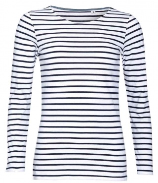 SOL'S 01403 Ladies Marine Long Sleeve Striped T-Shirt